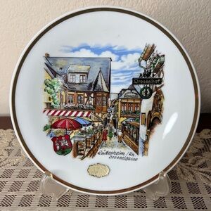 Drosselhof Rudesheim/Rh. Drosselgasse Plate 7-3/4” Lithographische Meier Kachel